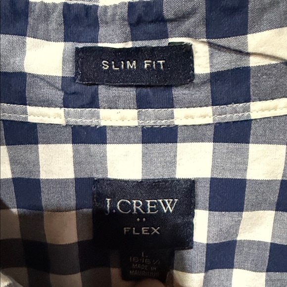 J. Crew Navy and White Gingham Shirt - Picture 2 of 5